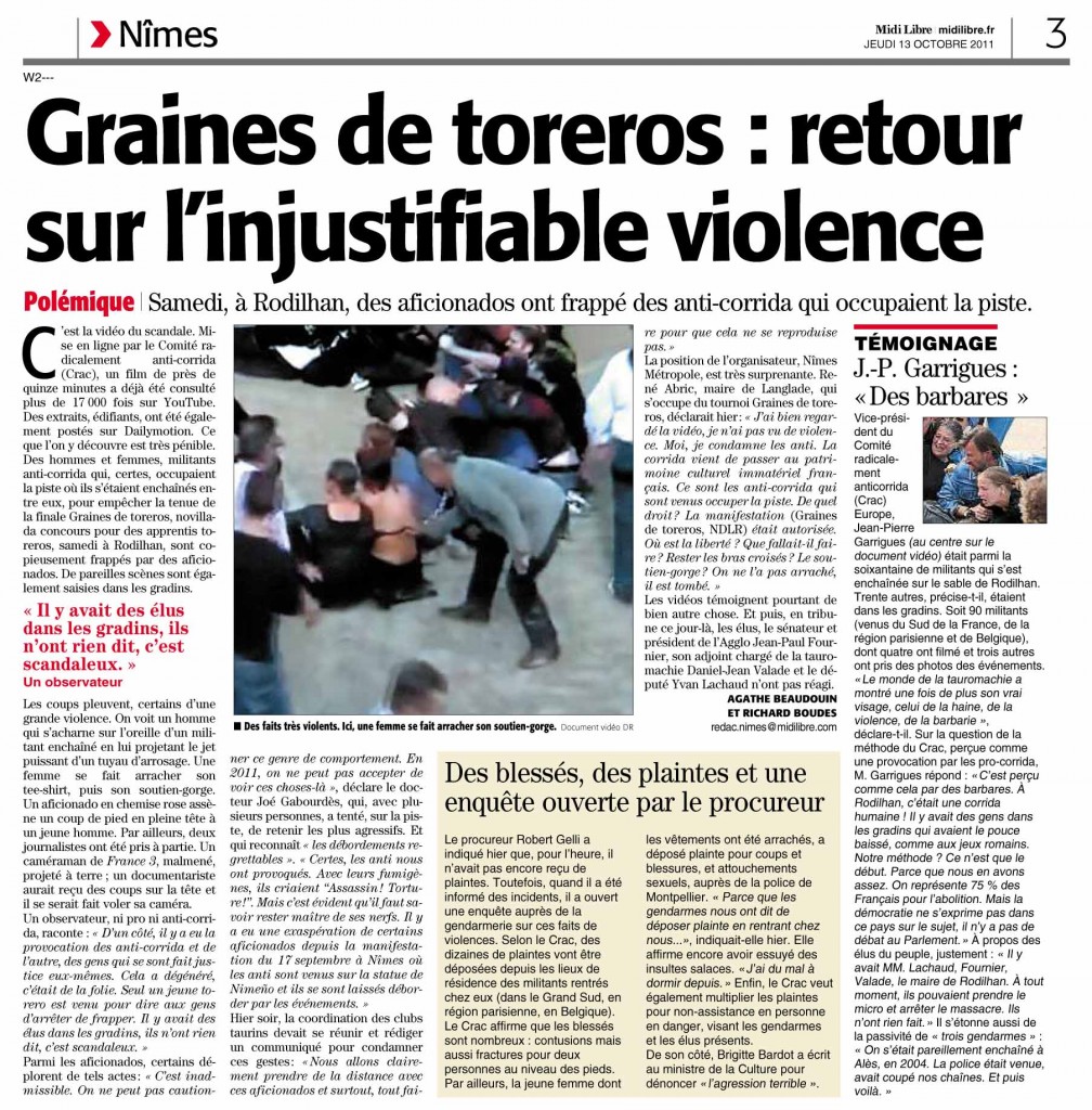 Midi Libre 13/10/11