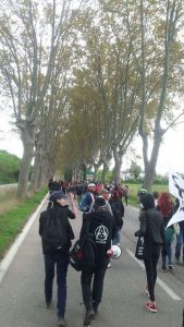Les militants sur le chemin du retour